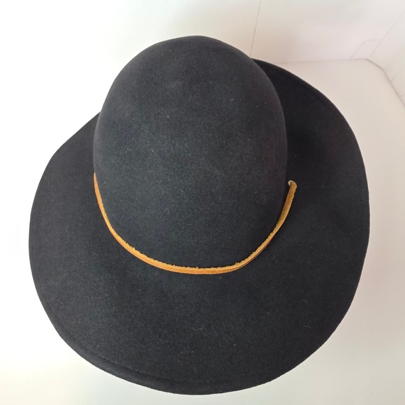Brixton Black Felt Wide Brim Hat Leather Band & Chin Strap Size S Unisex Western main image 14